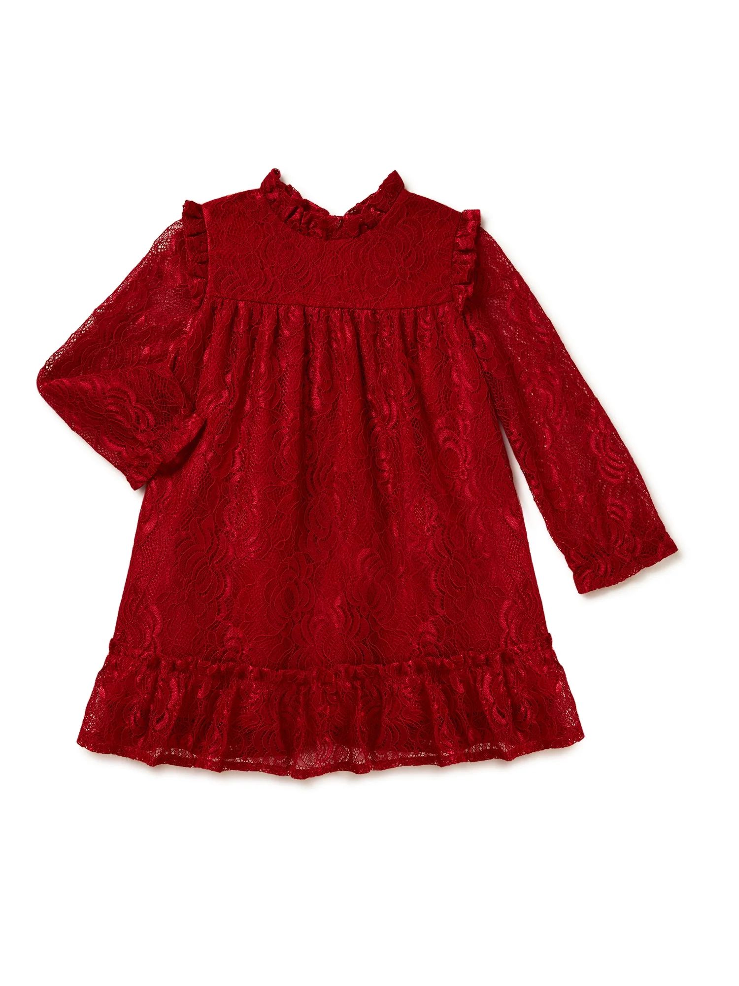 Wonder Nation Toddler Girls Holiday Lace Dress, Sizes 18M-2T - Walmart.com | Walmart (US)