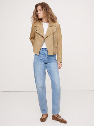 Enola Suede Moto Jacket | Banana Republic (US)
