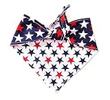 Medium Large Adjustable Reversible Tie On Snap Closure Patriotic July 4th Cat Dog Bandana Red White  | Amazon (US)