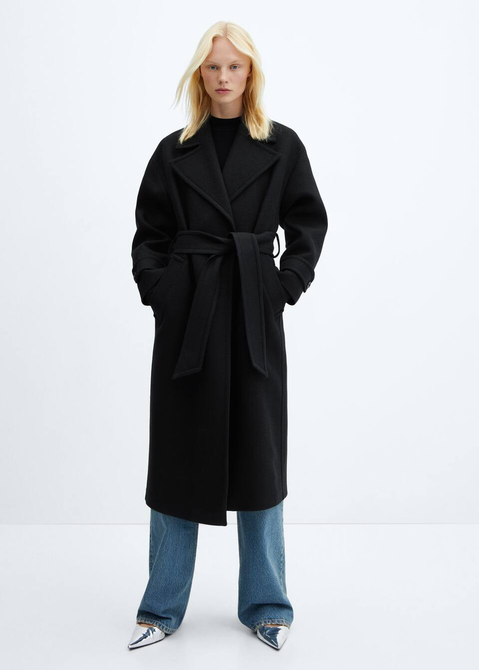 Wide lapel wool-blend coat -  Women | Mango United Kingdom | MANGO (UK)