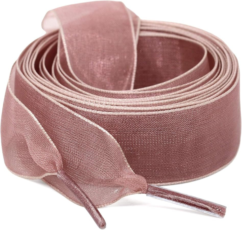 Satin Ribbon Shoe Laces: 2cm Flat Snow Yarn Shoelaces for Women - 2Pair | Amazon (US)