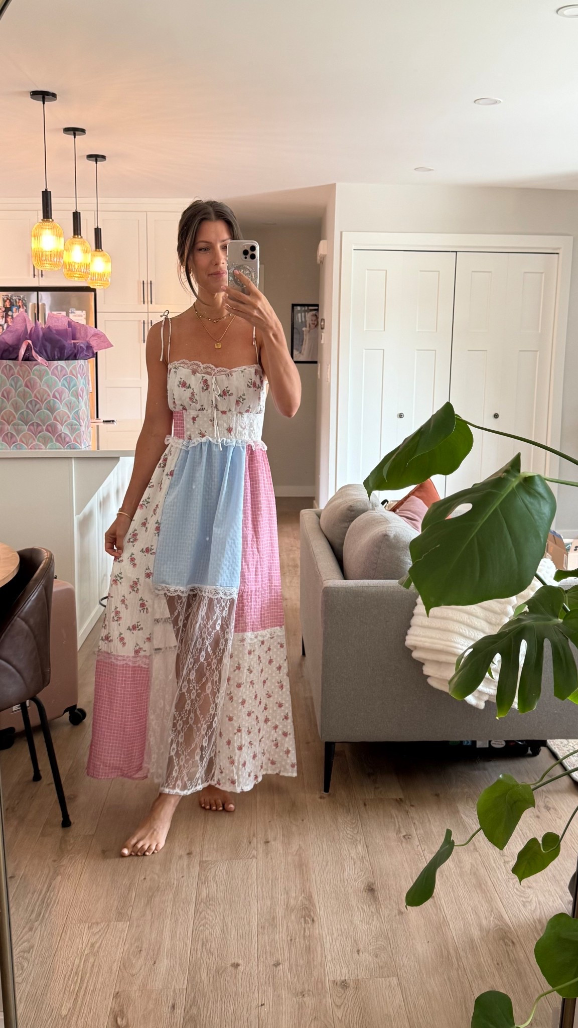 Perfect summer patchwork dress. Would be so cute for a baby shower! #amazoncanada 