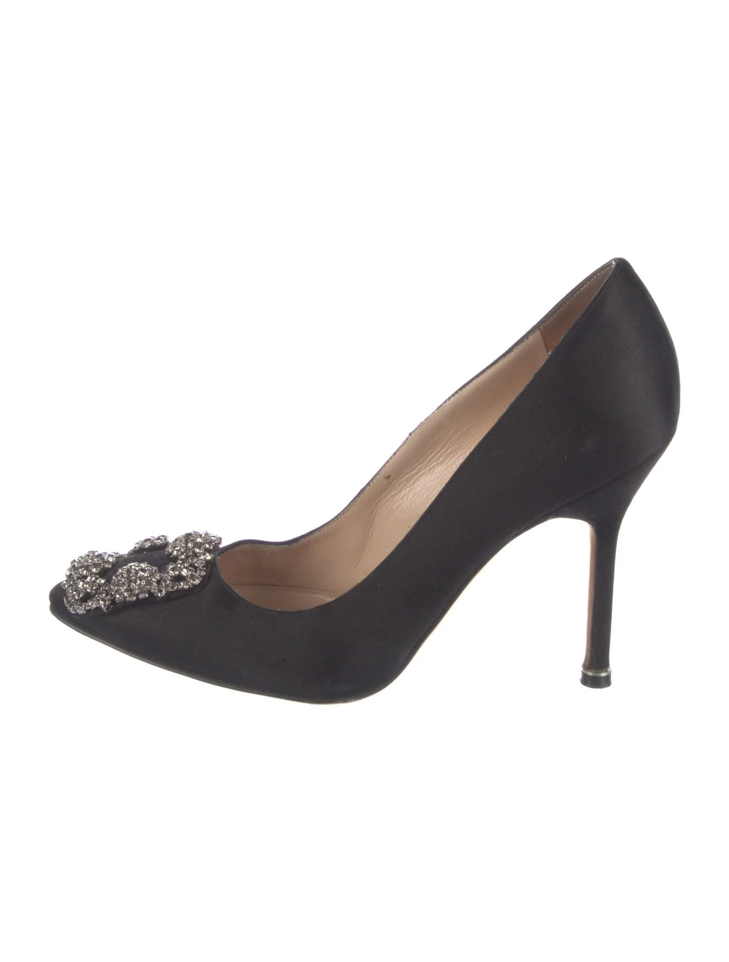 Satin Crystal Embellishments Pumps | The RealReal