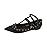 Kaitlyn Pan Pointed Toe Studded Strappy Caged Ballerina Leather Flats | Amazon (US)