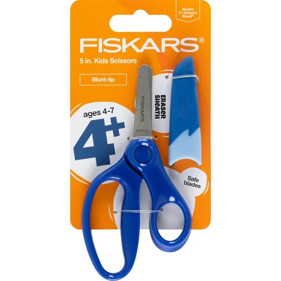 Fiskars 5" Blunt-tip Kids Scissor Ages 4-7, Blue | Walmart (US)