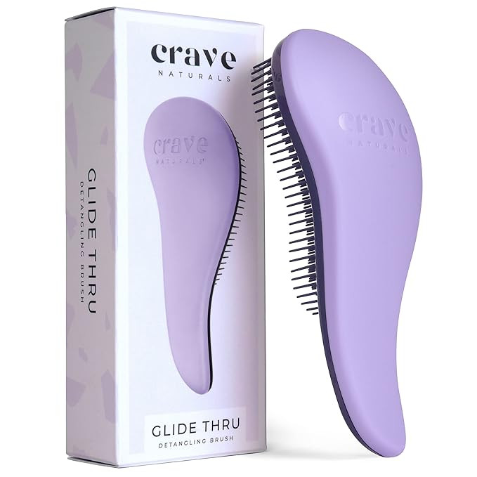 Crave Naturals Glide Thru Hair Brush - Detangler Brush for Curly, Straight, Wet or Dry Hair - Gen... | Amazon (US)