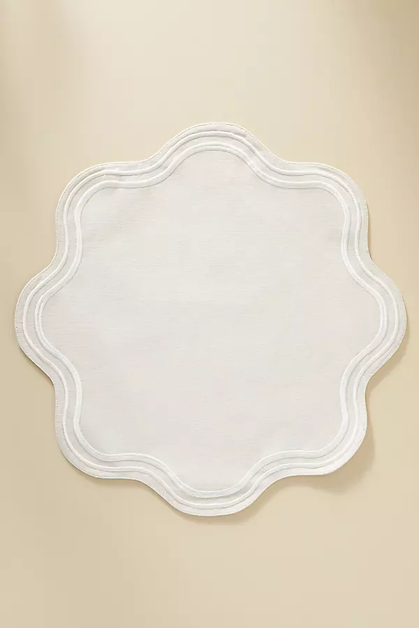 Madeline Embroidered Round Placemat | Anthropologie (US)