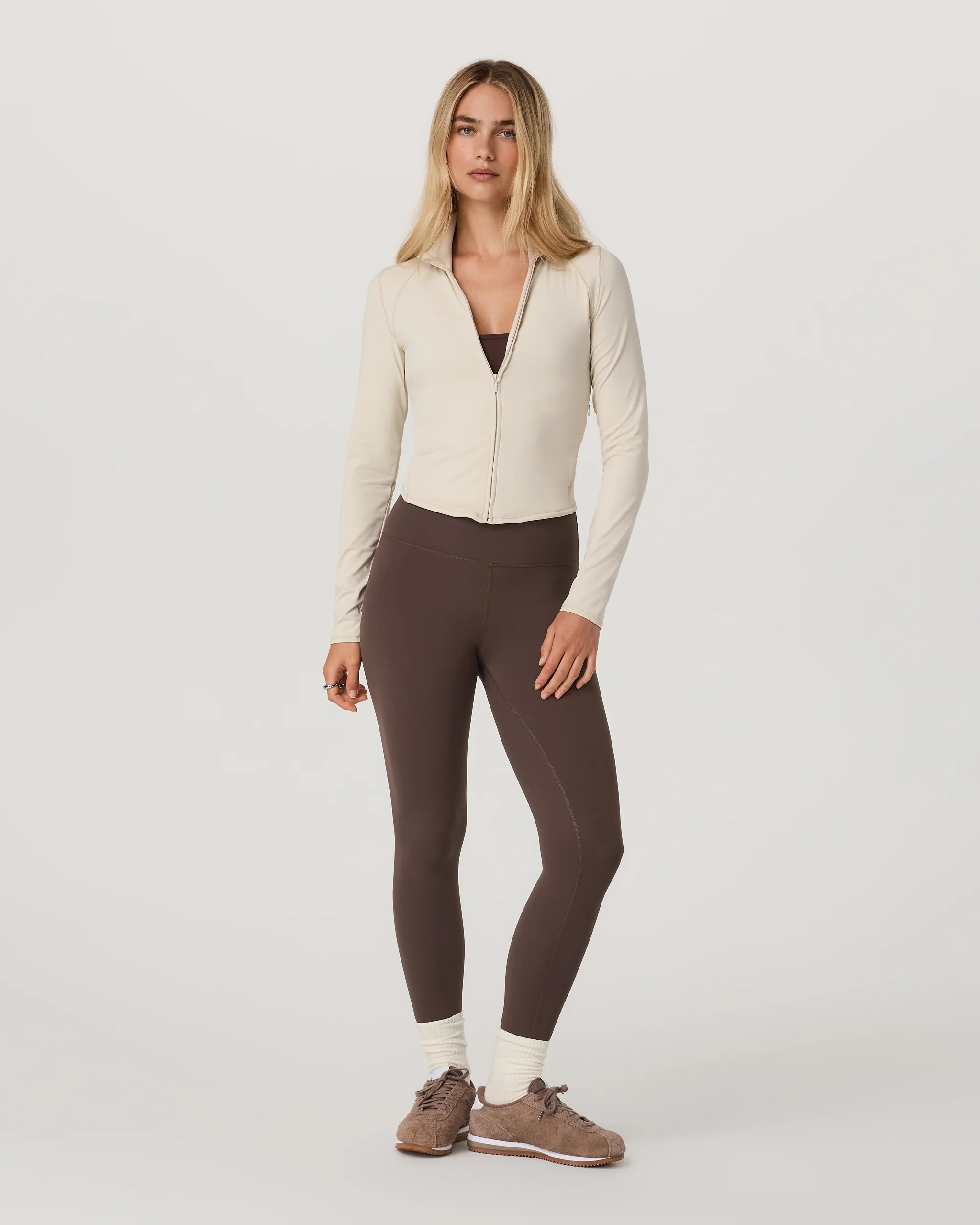 Vuori AllTheFeels™ Full Zip | Women's Bone Fitness Jacket | Vuori | Vuori Clothing (US & Canada)