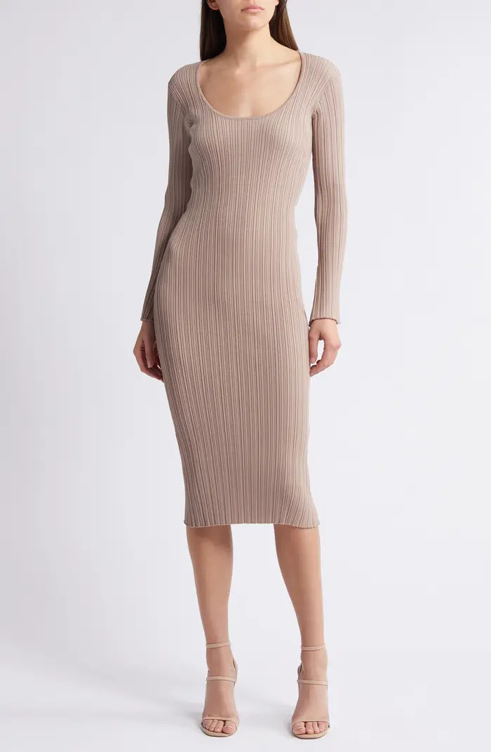 WAYF Alexi Long Sleeve Rib Dress | Nordstrom | Nordstrom