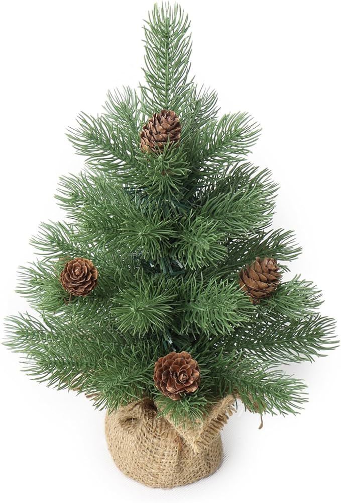 Amaoasis Unlit Mini Christmas Tree Frazer Fir, Desktop Christmas Tree Artificial Small Christmas ... | Amazon (US)