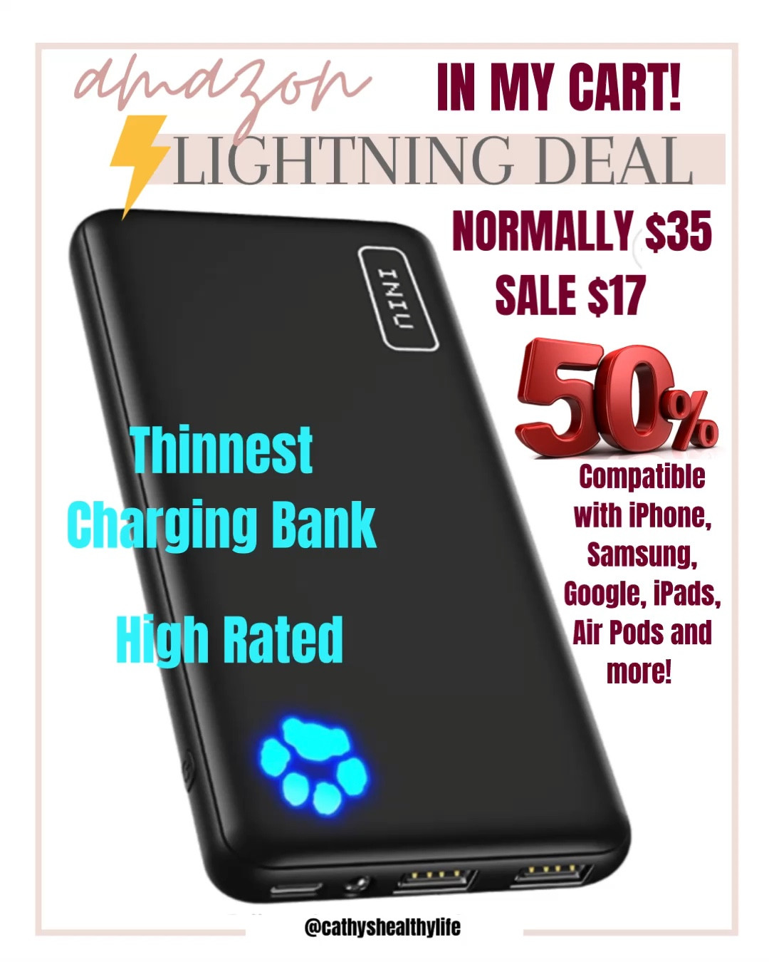 Ordering this HIGH RATED 2023 Top Power Bank for 2023 for our Walt Disney World vacation! What a deal! 

Only 1/2” thin! Fast charging. Charges #iphone #samsung #google #ipad #airpods 
#chargebank #vacation #battery #batterypack #amazon #amazonfind #travel 

#LTKsalealert #LTKunder50 #LTKtravel