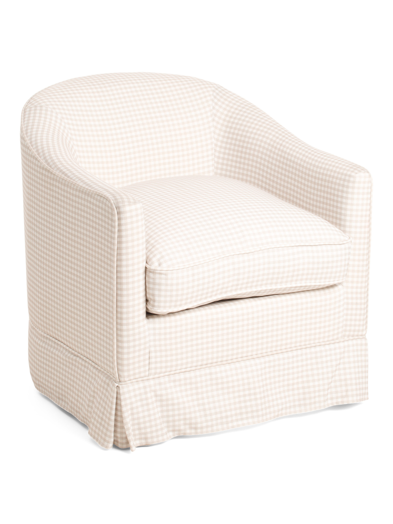 28.5x29 Scout Gingham Swivel Chair With Kick Pleat Skirt | Chairs & Seating | Marshalls | Marshalls