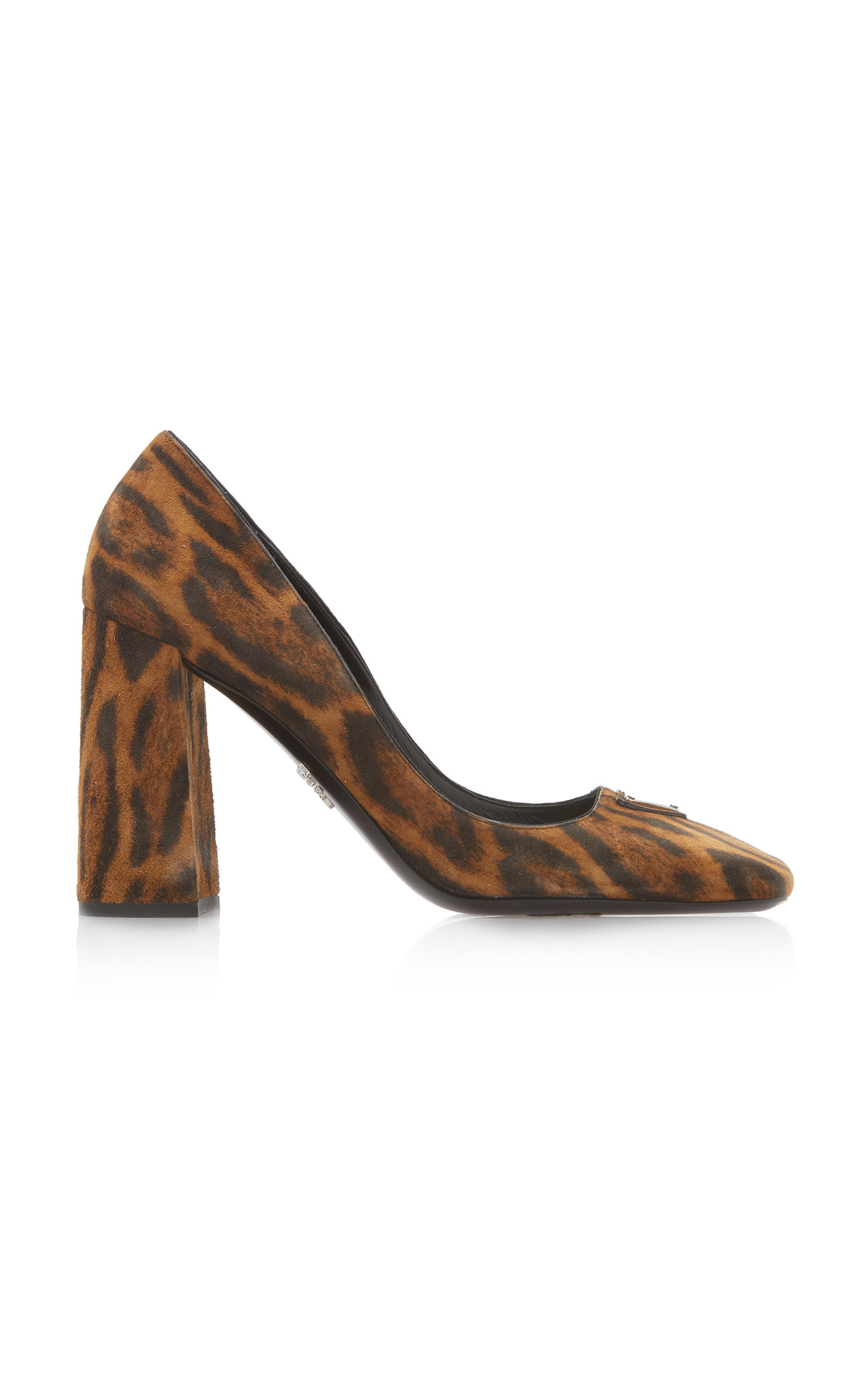 Prada - Logo-Detailed Leopard Suede Pumps - Animal - IT 36 - Moda Operandi | Moda Operandi (Global)