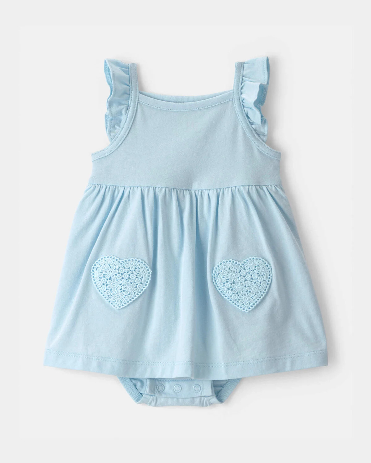 Baby Girl Heart Sleeveless Bodysuit Dress - Blue | Carter's Inc