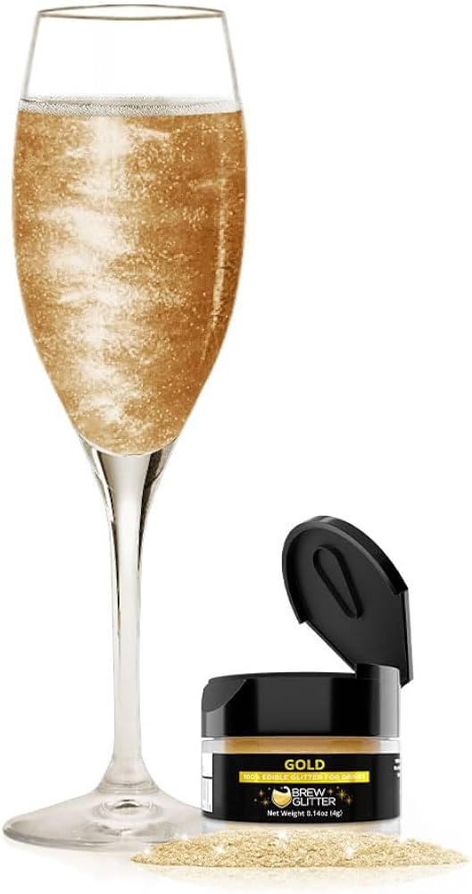 Brew Glitter - Gold (4g 1x Shaker Jar) | Edible Glitter for Drinks, Beer and Cocktail Beverages b... | Amazon (US)