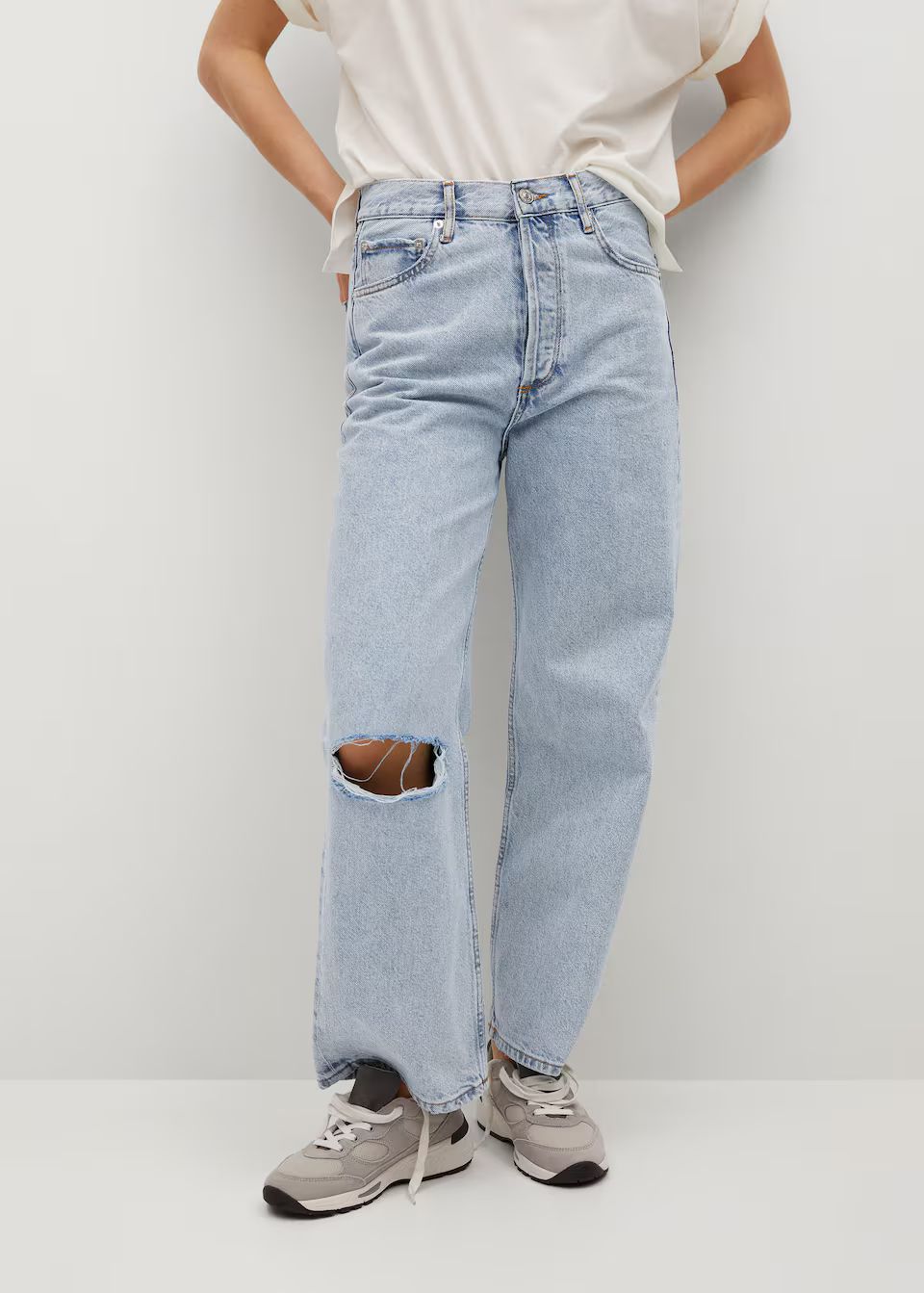 Wide leg high waist jeans | MANGO (US)