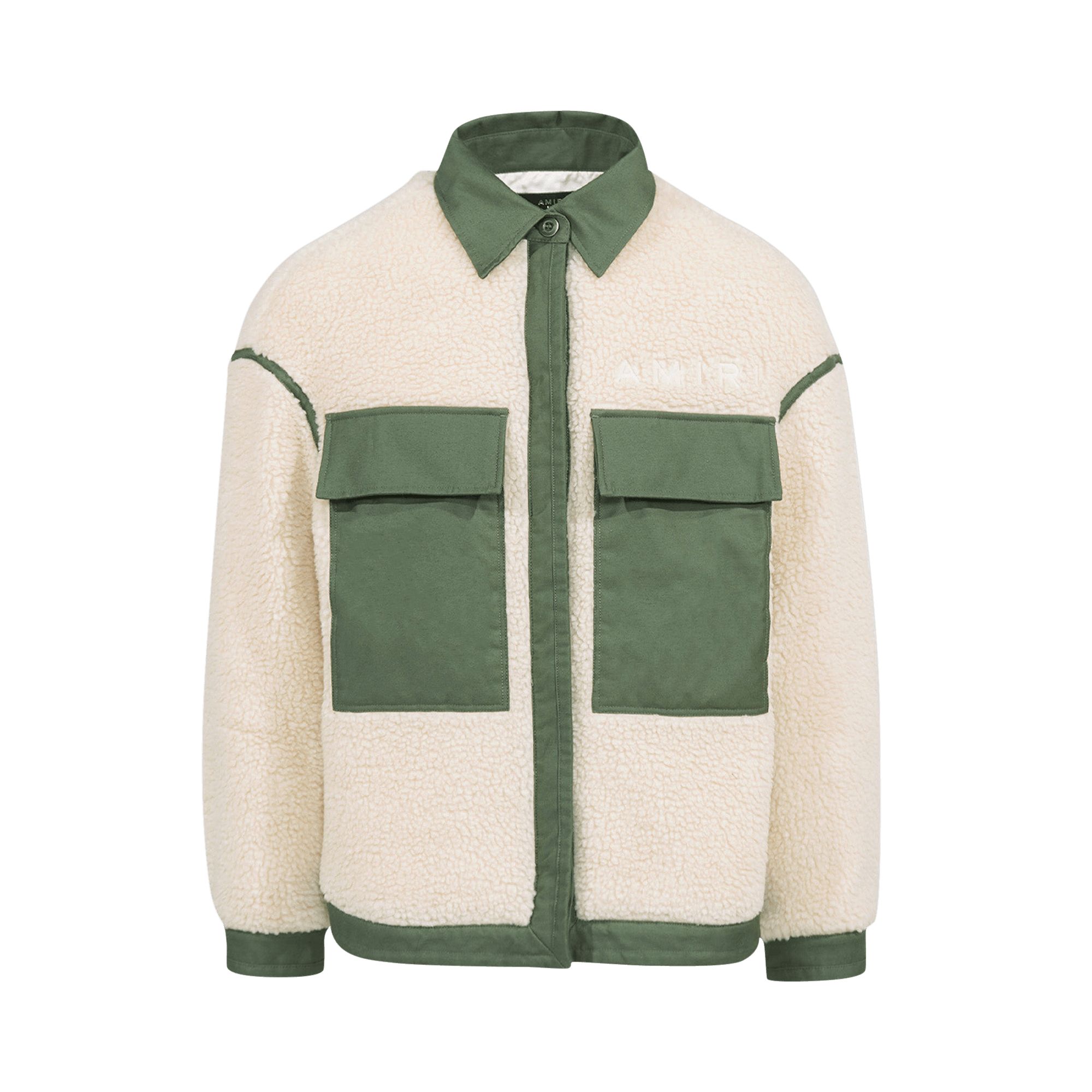 Amiri Workwear Sherpa Jacket 'Alabaster/Sage' | GOAT