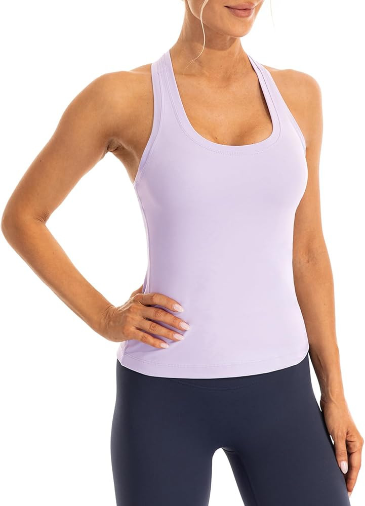 Ukaste Women's Studio Essential Racerback Tank Top Yoga Performance Workout Tops | Amazon (US)
