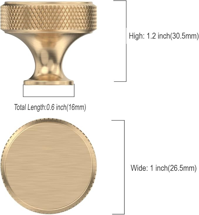 Asidrama10 Pack Gold Kitchen Cabinet Knobs Knurled Dresser Knobs Drawer Knobs Cabinet Hardware Al... | Amazon (US)