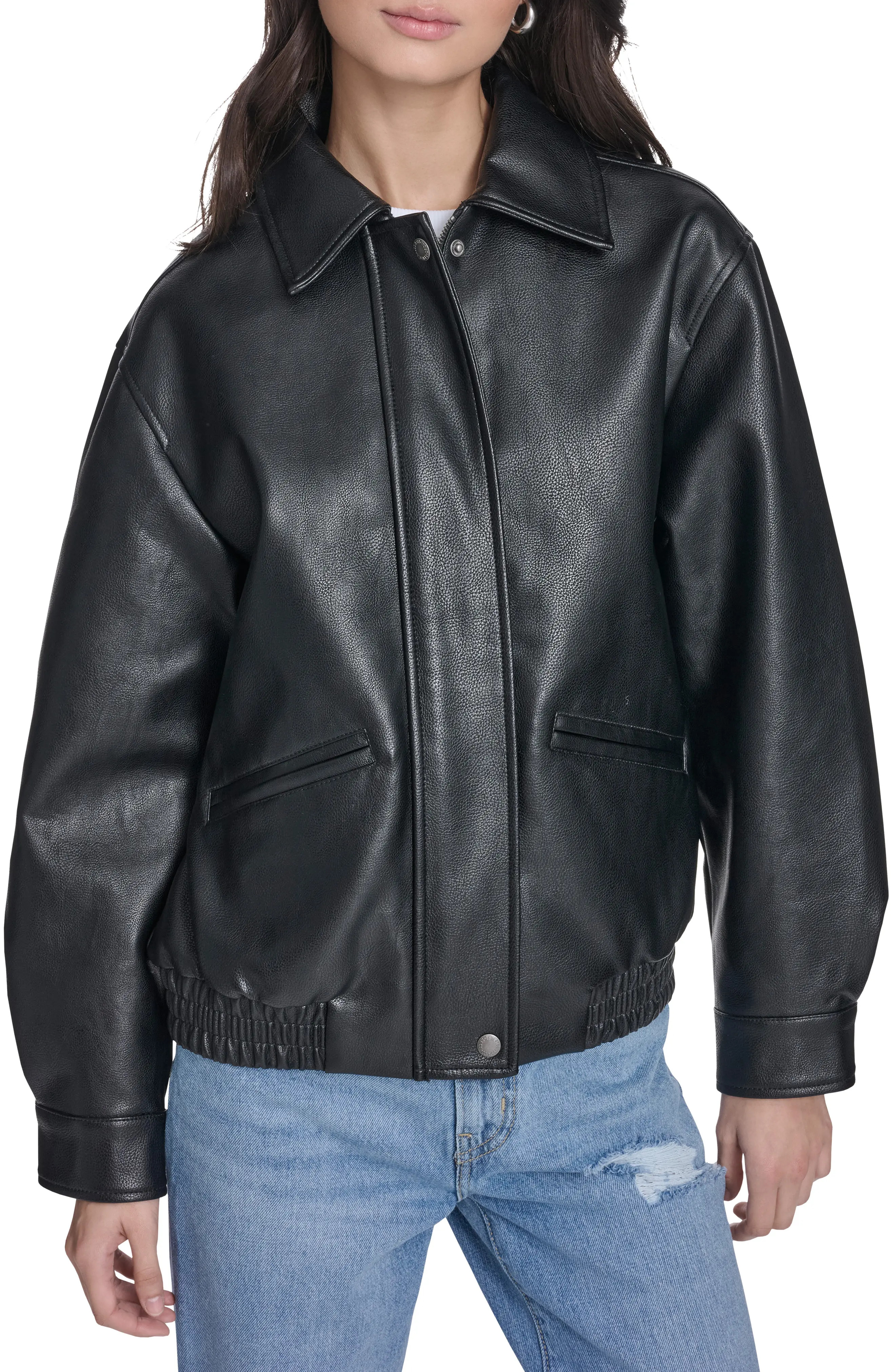 Levi's Relaxed Faux Leather Bomber Jacket (Women) | Nordstrom | Nordstrom