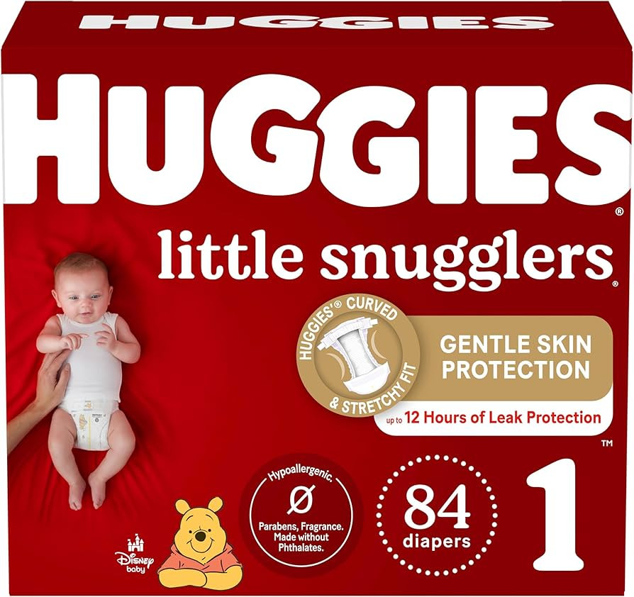 Huggies Little Snugglers Baby Diapers, Size 1 (8-14 lbs), 84 Ct, Newborn Diapers | Amazon (US)