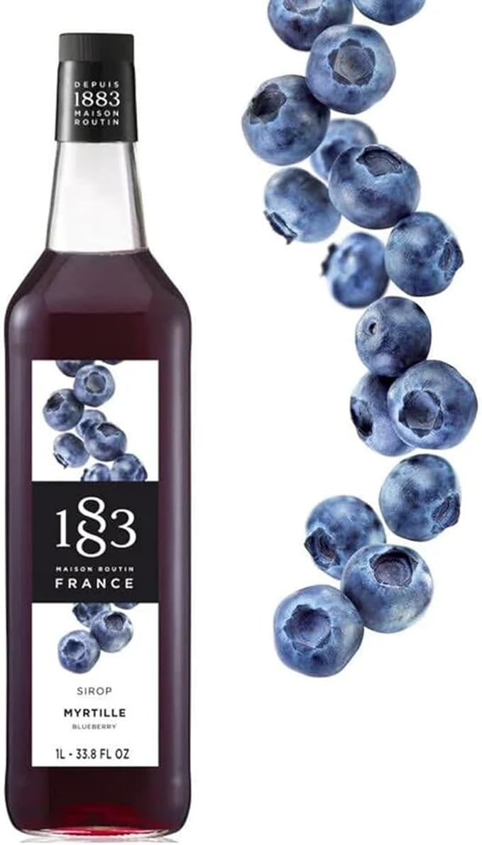 1883 Maison Routin Premium Blueberry Syrup for Cocktails, Mocktails, Iced Tea, Smoothies Glass 1L | Amazon (UK)