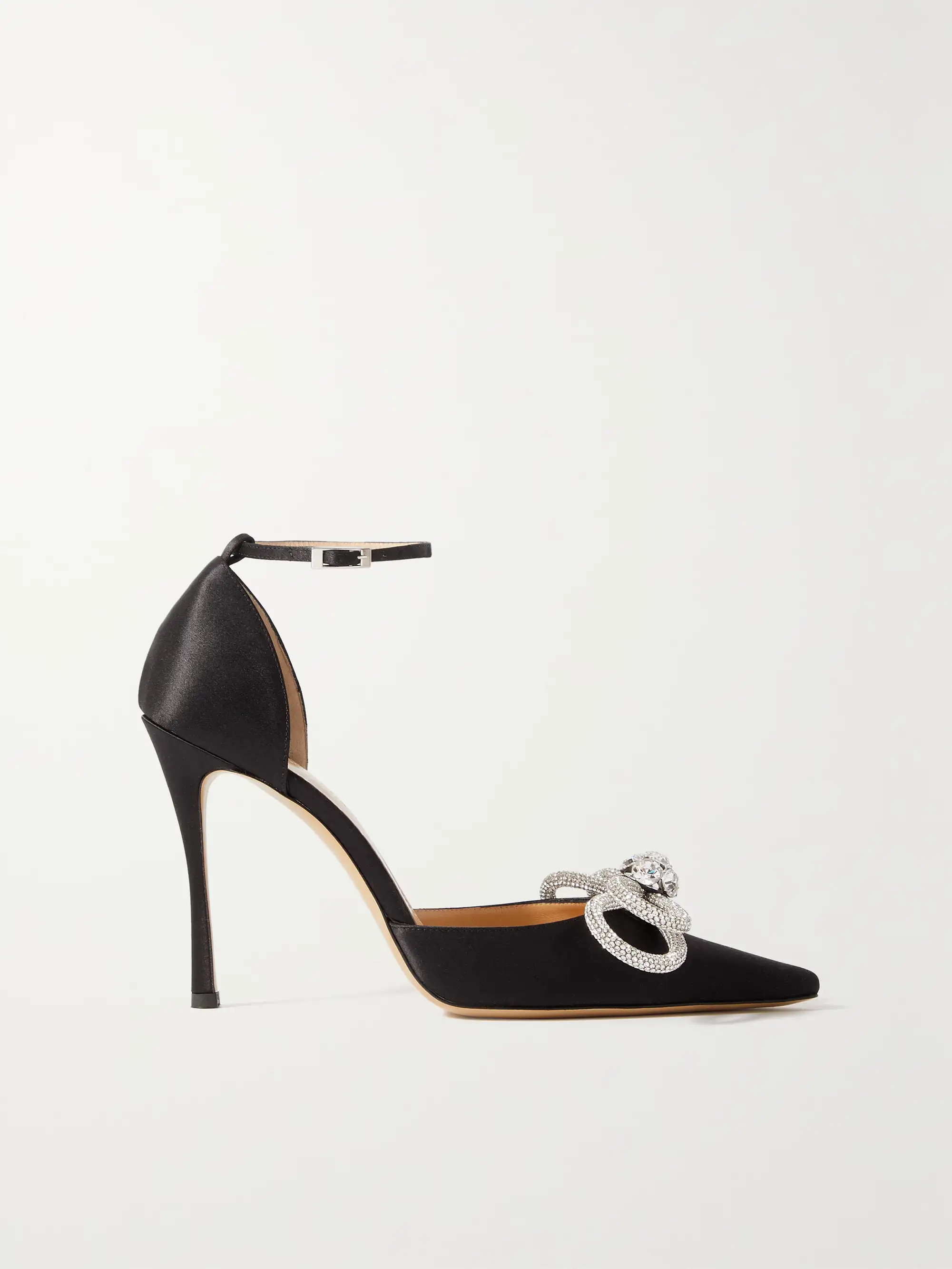 MACH & MACH Double Bow crystal-embellished satin pumps | NET-A-PORTER | NET-A-PORTER (UK & EU)
