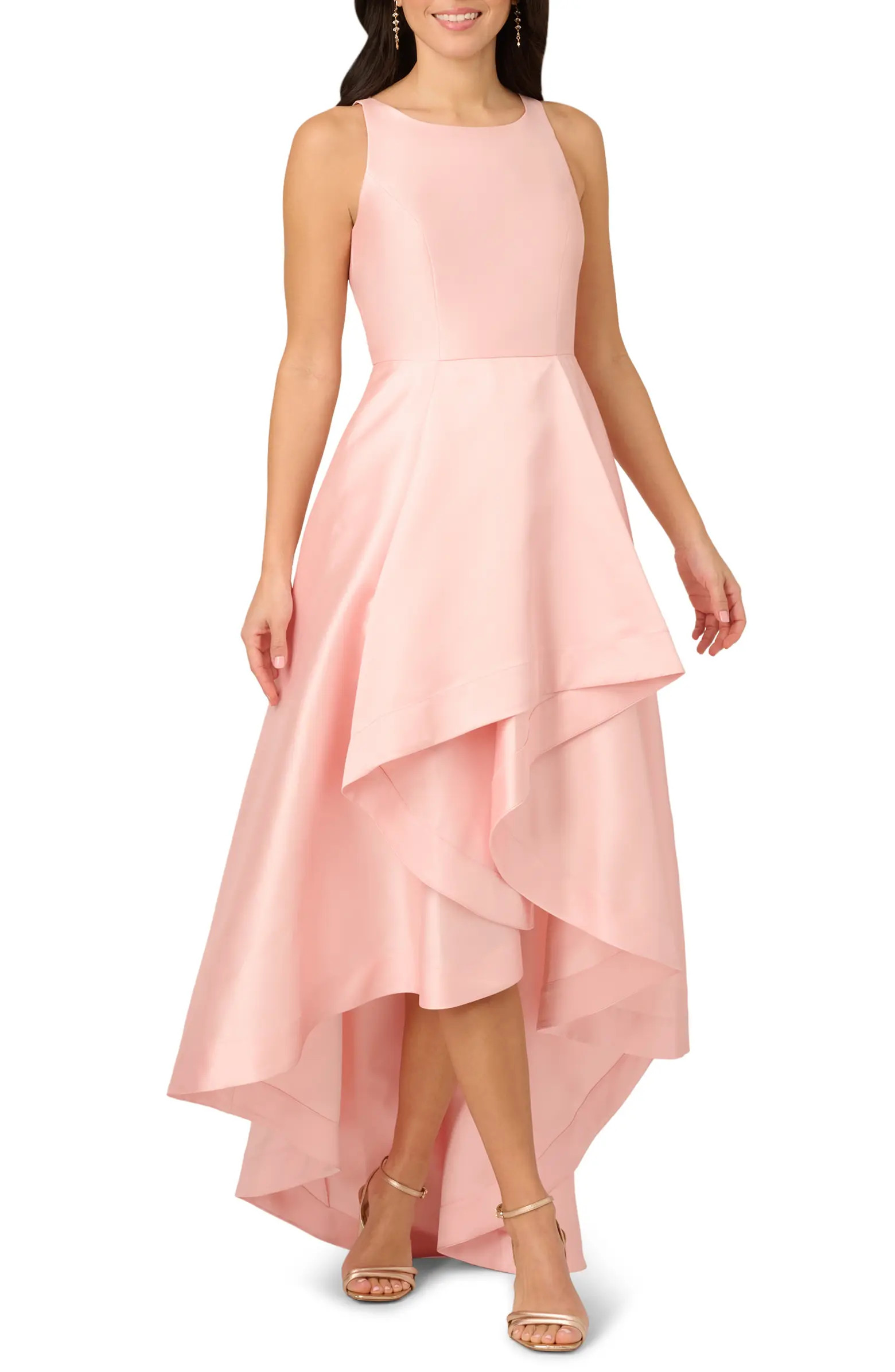 Adrianna Papell Mikado High/Low Sleeveless Gown | Nordstrom | Nordstrom