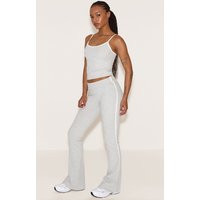 Petite Ash Grey Sculpt Contrast Detail Yoga Pants | PrettyLittleThing US