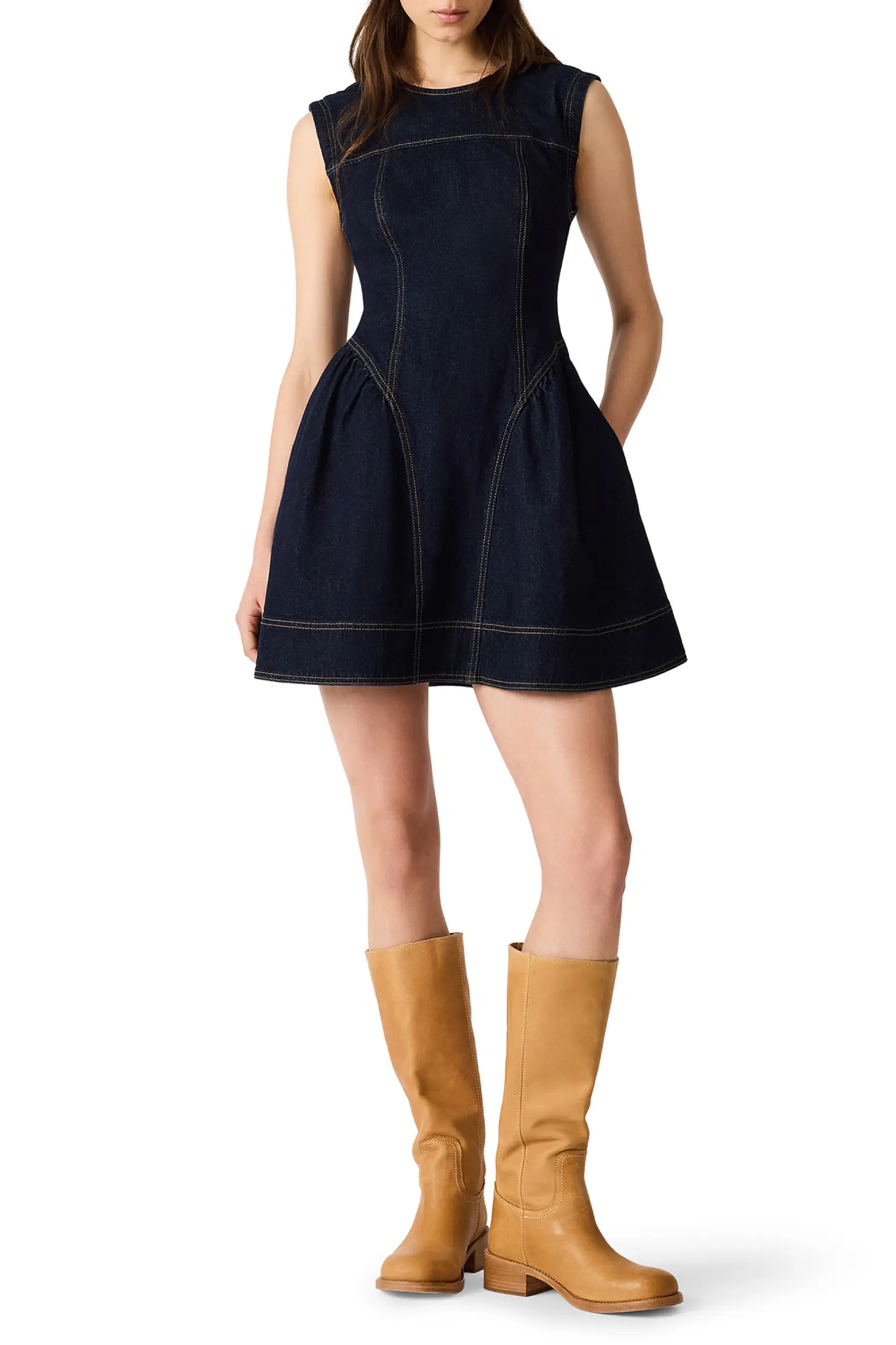 Melinda Sleeveless Fit & Flare Denim Dress (Women) | Nordstrom | Nordstrom