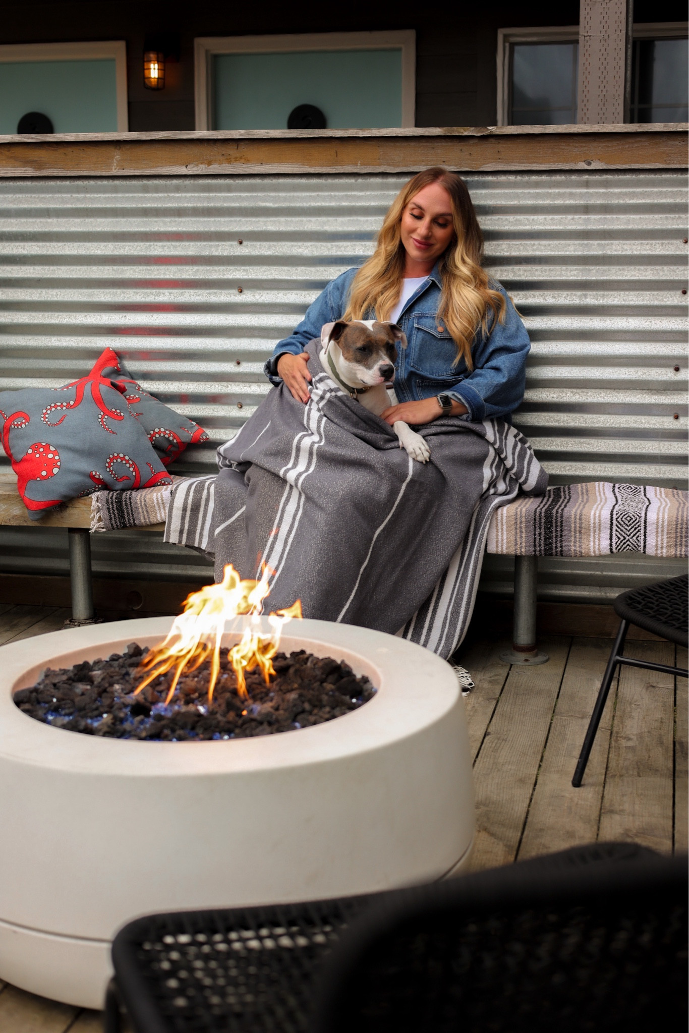 Cozy by the fire after a day on the Oregon coast—wrapped in a blanket with a furry friend, layered up in a denim jacket for warmth. The ocean breeze makes the chill part of the charm, perfect for relaxing + enjoying the peaceful crackle of the flames.

#LTKxMadewell #LTKTravel #LTKSeasonal