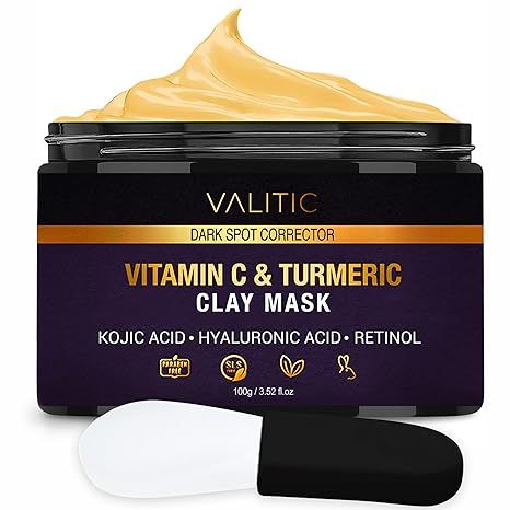 VALITIC Vitamin C & Turmeric Clay Mask - Dark Spot Corrector with Kojic Acid, Hyaluronic Acid & R... | Amazon (US)