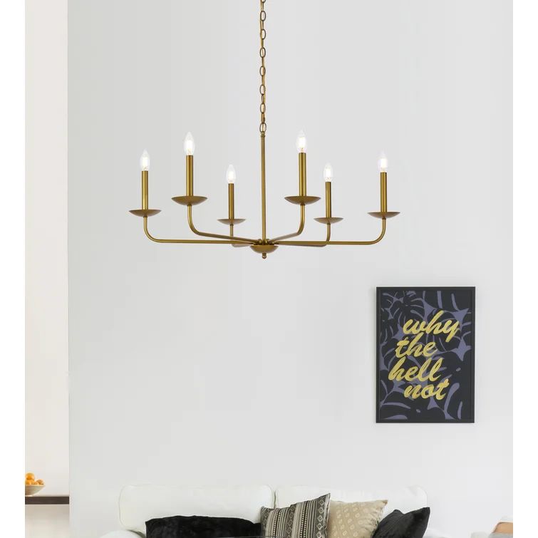 Cohen 6 - Light Candle Style Geometric Chandelier | Wayfair North America