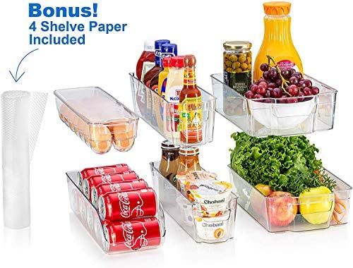 Sagler S Fridge Organizers Set of 10-Stackable Refrigerator Bins, Set Includes 6 Food containers ... | Amazon (US)