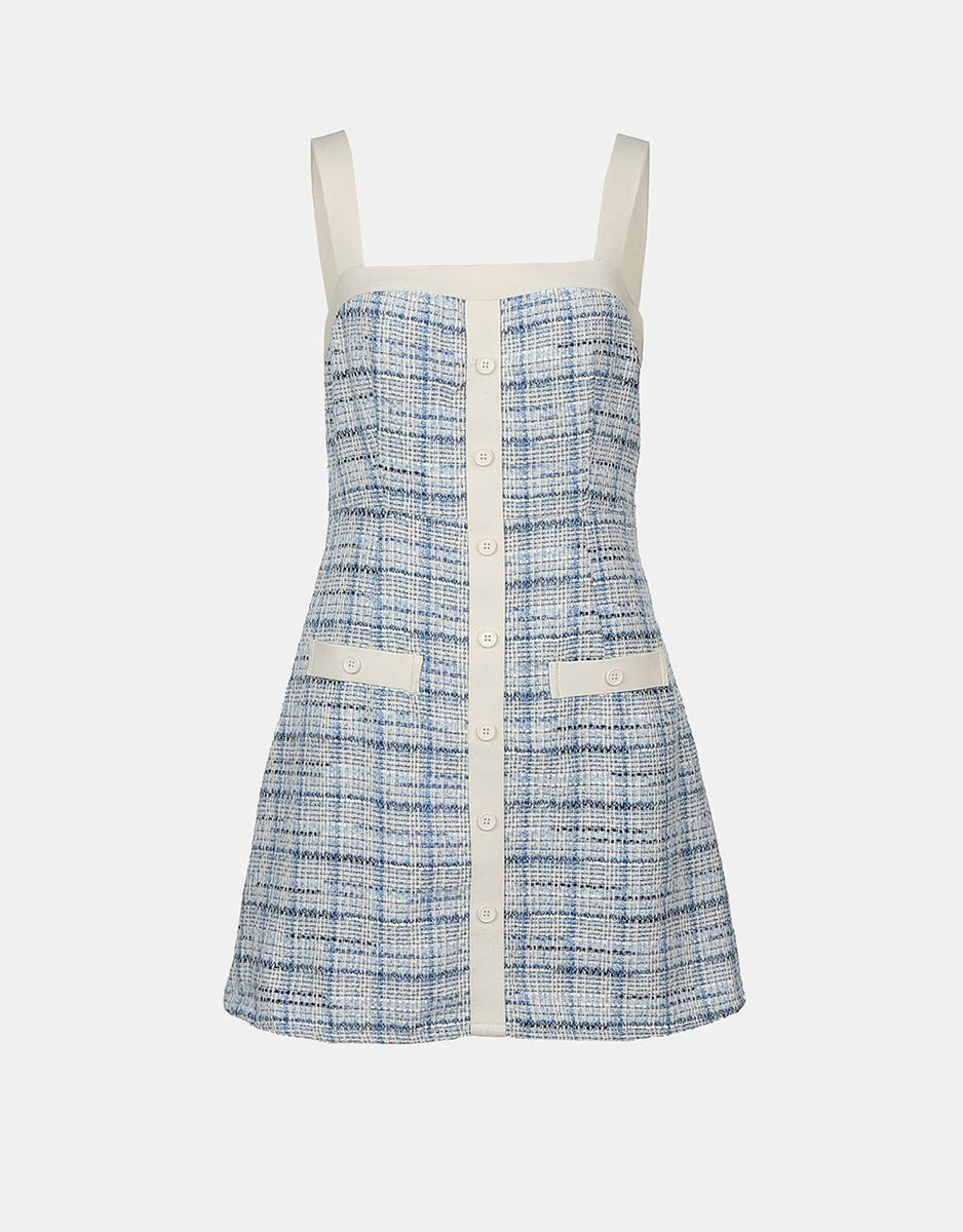 Tweed Button Front Cami Bodycon Dress | Urban Revivo