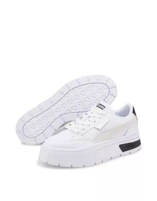 PUMA Mayze stack sneakers in white/black/gray | ASOS (Global)