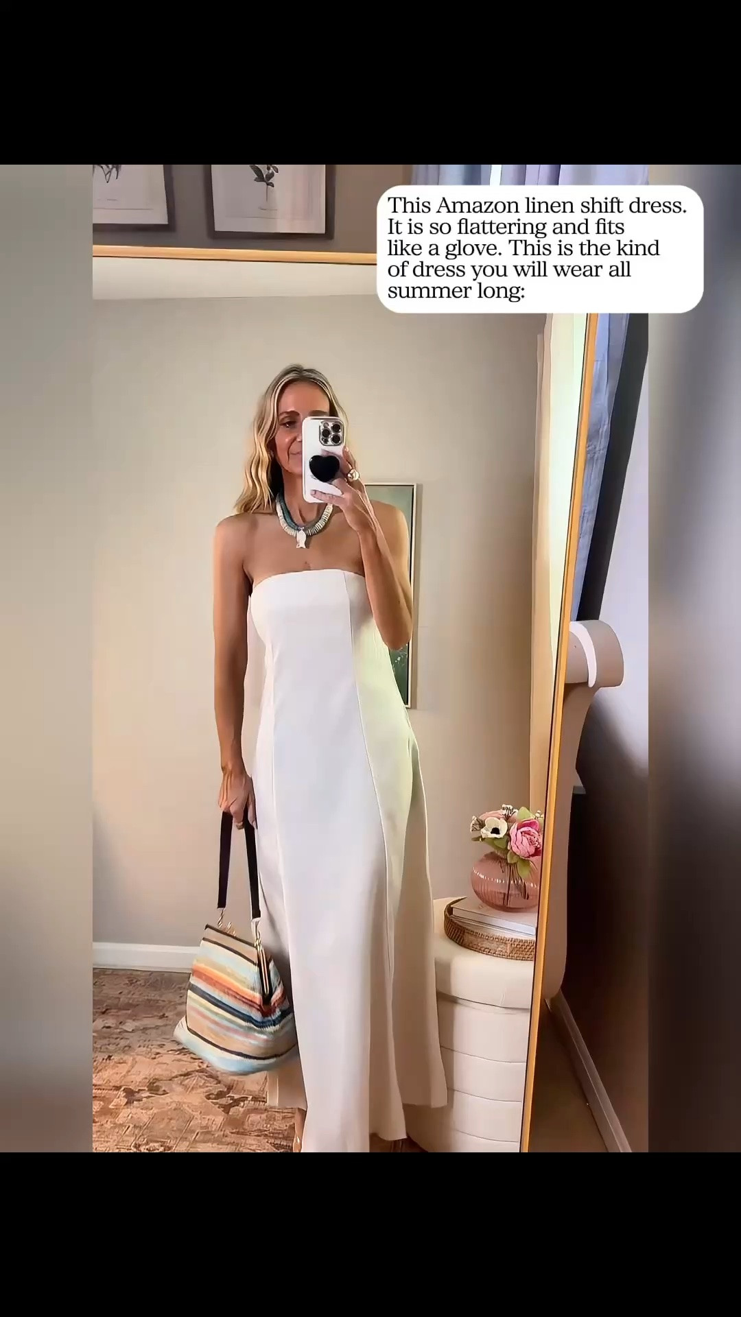 Love this Amazon dress! The purse is also from Amazon, but is a designer dupe.