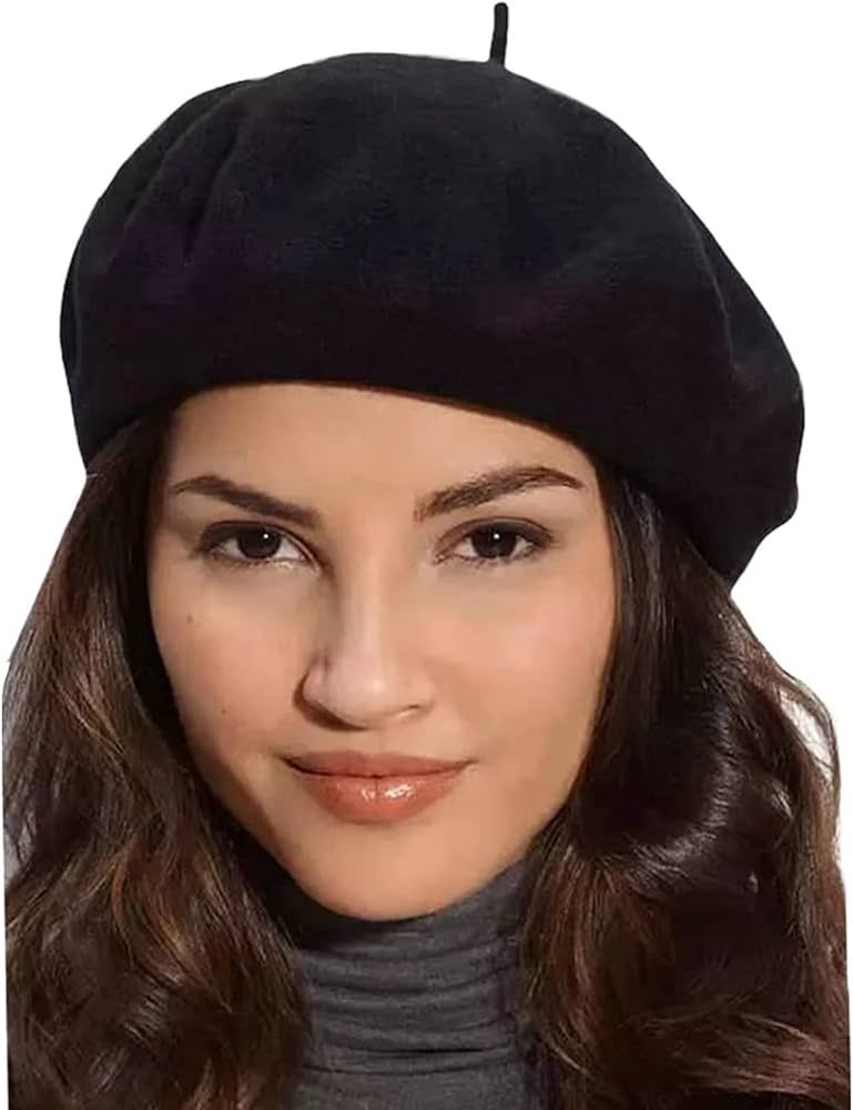 Gllutt Women Wool Beret Hat French Style Solid Color | Amazon (US)