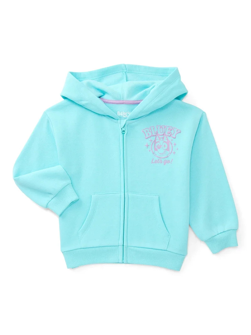 Bluey Toddler Girls Full Zip Graphic Hoodie, Sizes 12M-5T | Walmart (US)