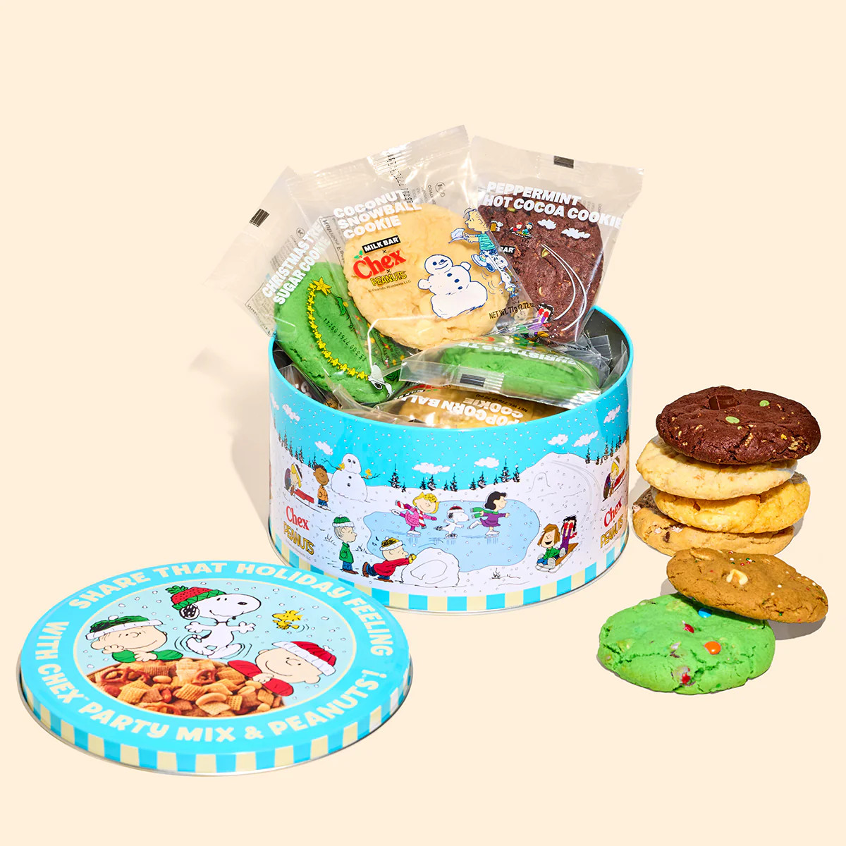 PEANUTS and Chex™ Holiday Cookie Tin | Milk Bar