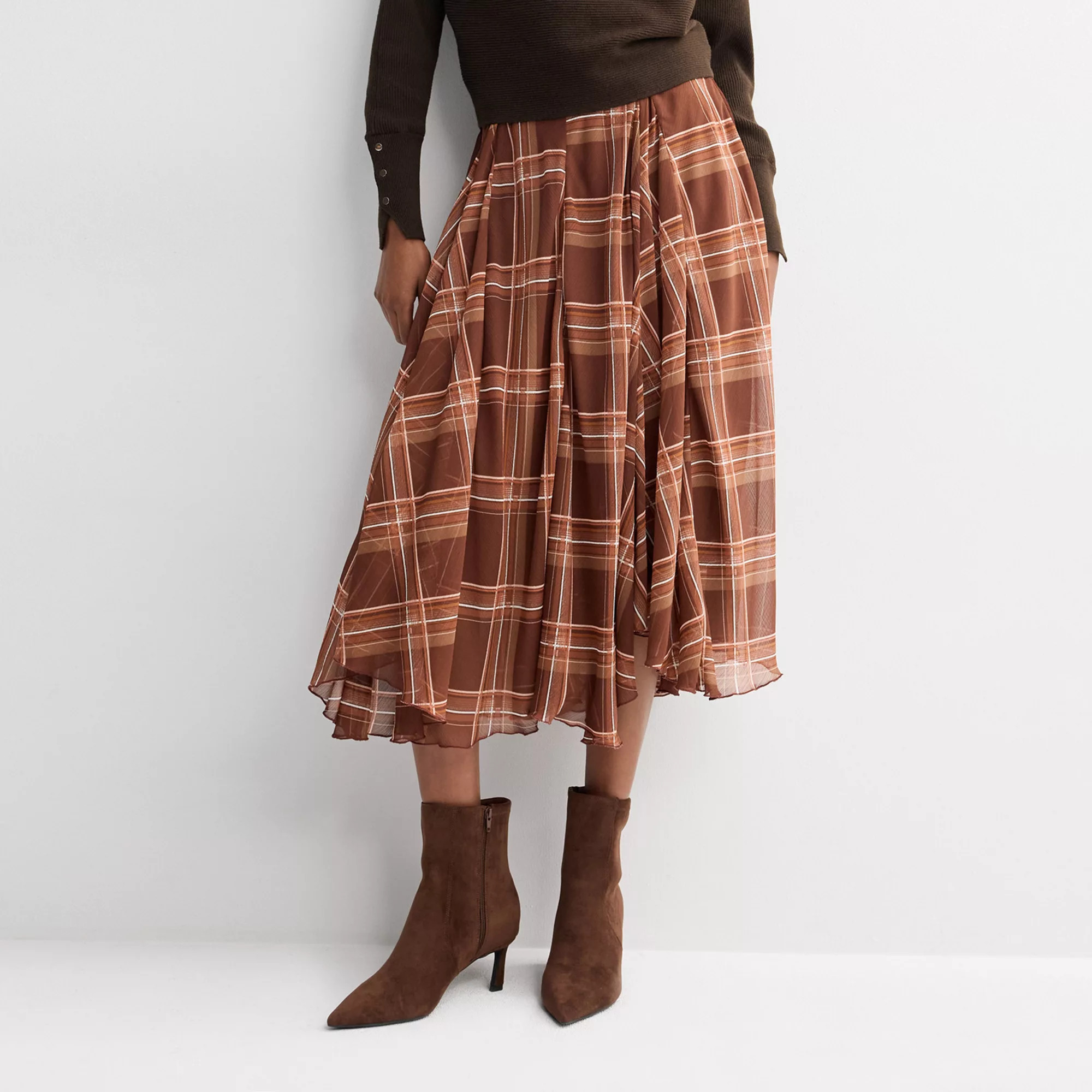 Women's Nine West Handkerchief Godet Skirt, Size: XL, Brown Brown | Kohl's