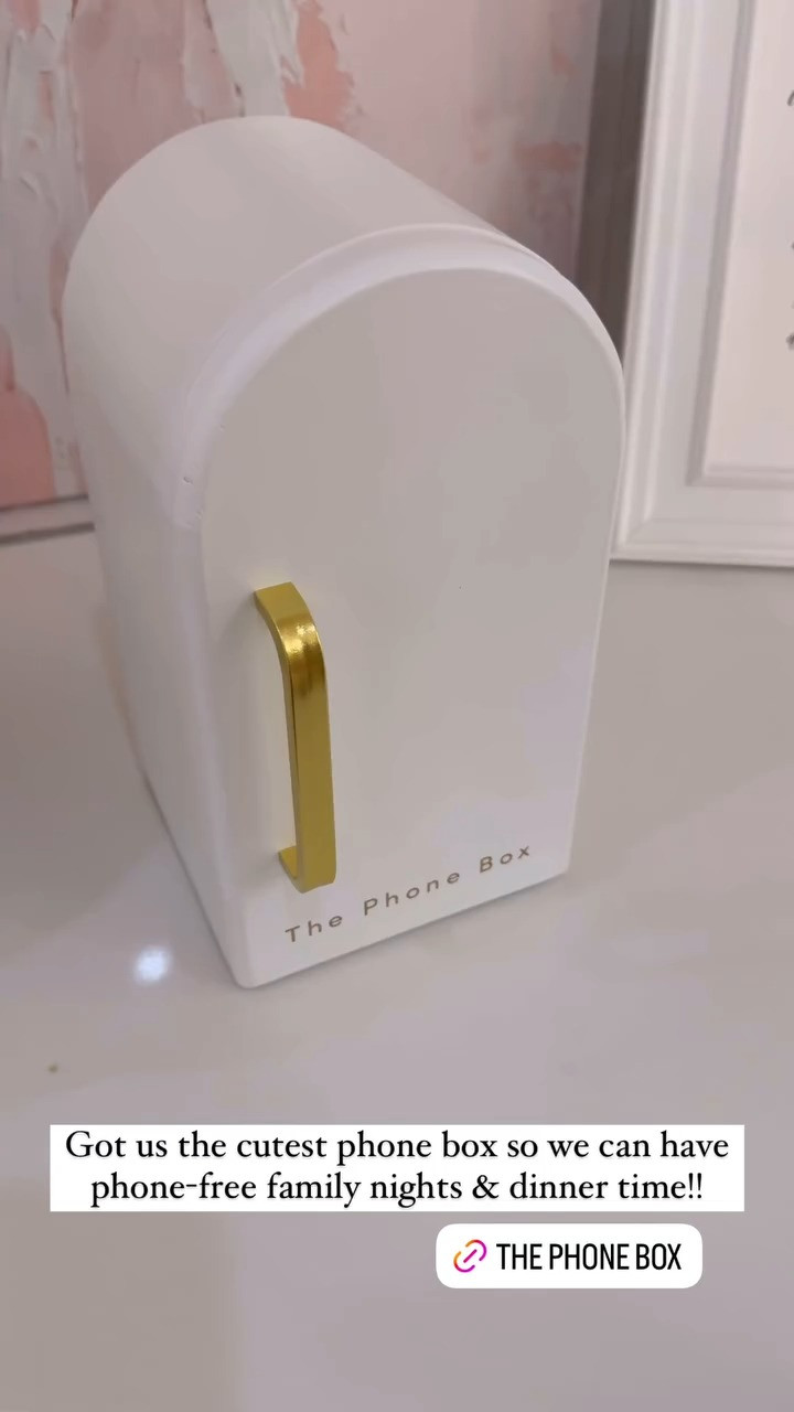 Love our new phone box—such a simple way to be fully present and phone-free! It’s the perfect reminder to spend quality time together as a family, enjoying nights of conversation, laughter, and connection. ✨🫶🏼 

 #LTKWatchNow #LTKHome #LTKFindsUnder100