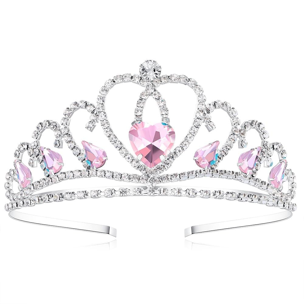 Lovelyshop Enchanting Pink Heart Tiara for Little Girls for Princess Parties and Costume Dress-Up | Amazon (US)