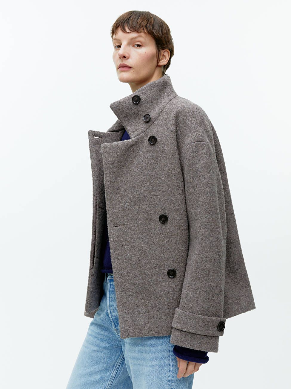 Bouclé Wool Short Coat | ARKET