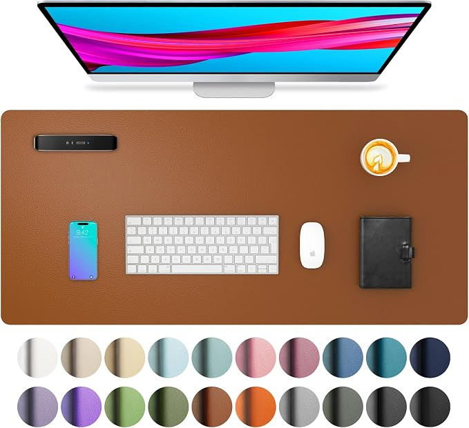 Leather Desk Pad Protector,Mouse Pad,Office Mat,Non-Slip PU Blotter,Laptop Pad,Waterproof Writing... | Amazon (UK)