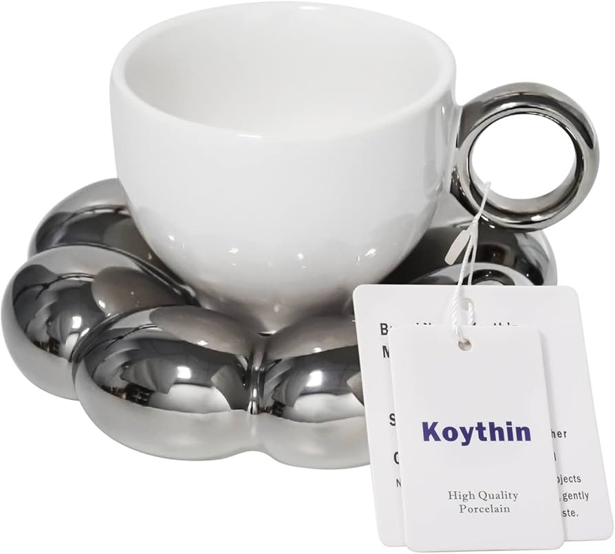 Koythin Ceramic Coffee Mug with Saucer Set, Creative Cute Cup with Sunflower Coaster for Office a... | Amazon (US)