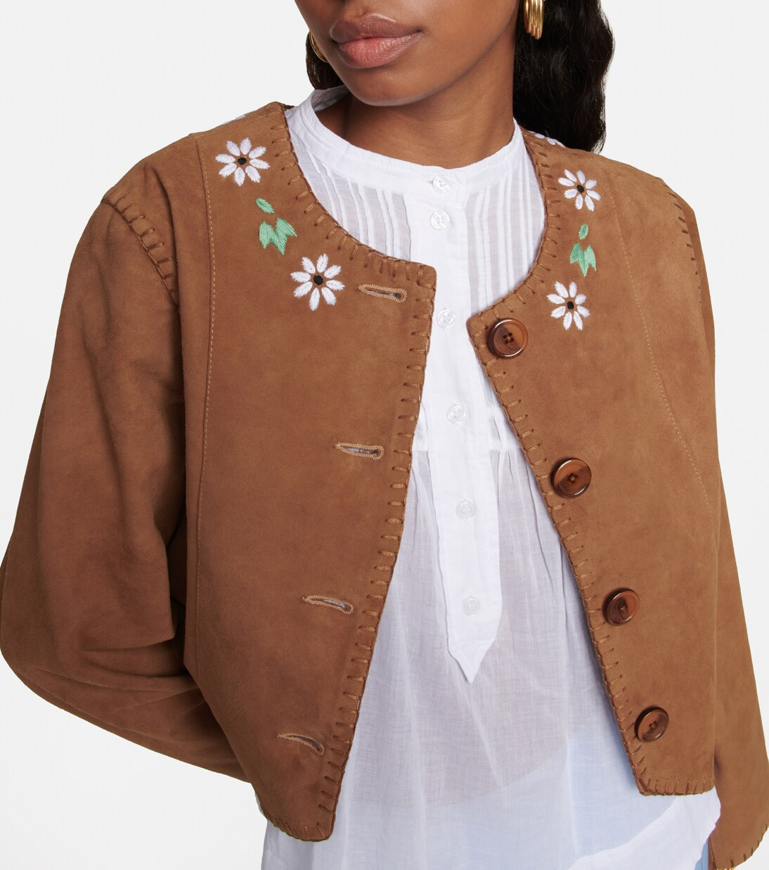 Marianne embroidered suede jacket | Mytheresa (UK)