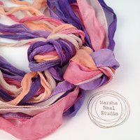 Hand Dyed Silk Ribbon - Silky Fairy Jewelry Supplies Wrap Bracelet Craft Ice Cream Sorbet Palette | Etsy (US)