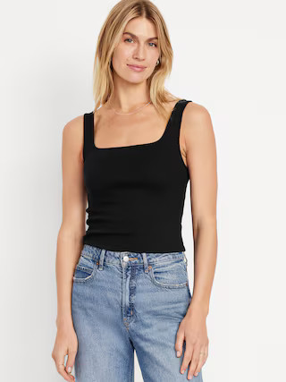 Ultra-Cropped Rib-Knit Tank Top | Old Navy (US)
