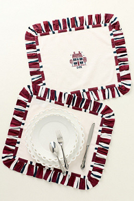 Damson Madder Ruffle Placemats, Set of 2 | Anthropologie (US)
